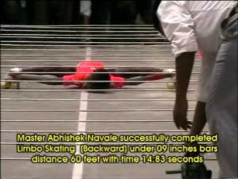 New World Record Longest backwards Limbo Skating Under Bars ground distance 60 feet