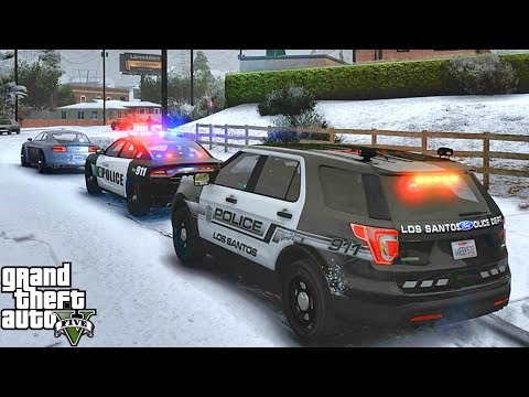 GTA 5 MODS LSPDFR 992  - CITY SNOW PATROL!!! (GTA 5 REAL LIFE PC MOD)
