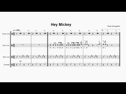 Exciting Drumline Cadence "Hey Mickey"