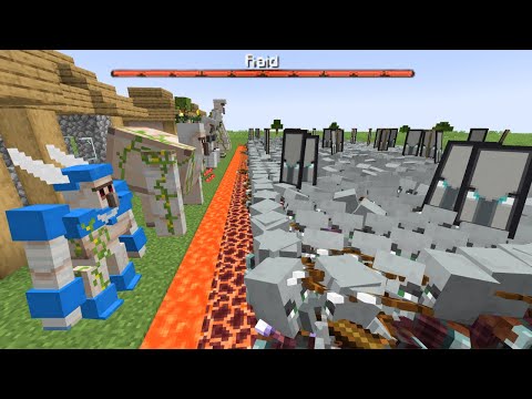 Raid vs Mutant Iron Golem Security - Minecraft Mob Battle