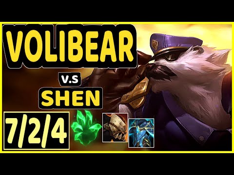 CABOCHARD (VOLIBEAR) vs SHEN - 7/2/4 KDA TOP GAMEPLAY - EUW Ranked MASTER