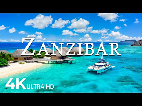 FLYING OVER ZANZIBAR(4K UHD) – Soothing Music Along With Beautiful Nature Video - 4K Video UHD #8