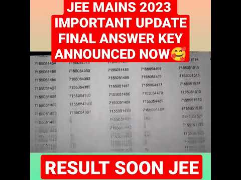 Jee 2023 final answer key announced now ✅ | Good news for all students😃 #jee2023 #jee #shorts #short