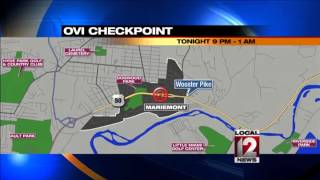 OVI checkpoints for the weekend