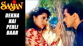 Dekha Hai Pehli Baar ..  | SAAJAN | Nisha ( Karaoke for Male Voice With Lyrics )