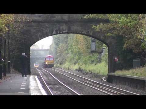 60054 6E66 follows 60071 6E41 through Barnt Green, 26/10/12.
