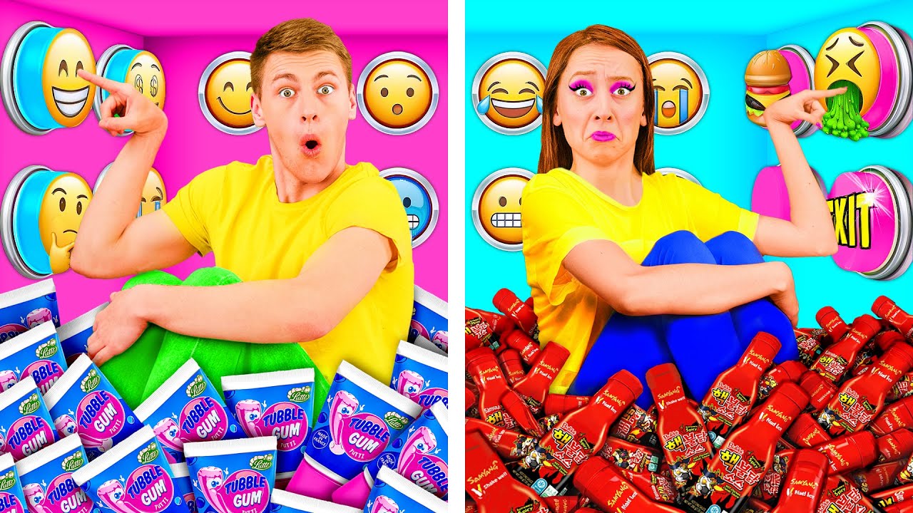 1000ミステリーボタンチャレンジ たった1つで逃げられます | 面白いチャレンジ PaRaRa Challenge