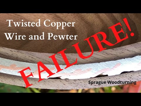 Woodturning - Twisted Copper Wire in Pewter Inlay Fail! Kiln update.