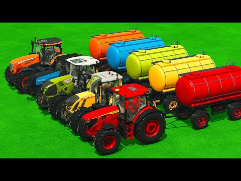 JOHN DEERE vs FENDT vs CLAAS vs VALTRA vs MCCORMICK TRACTORS BATTLE - Farming Simulator 25