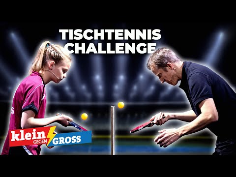 Table tennis trick shots: Jörg Roßkopf vs. Leonie (13) | Little versus Big