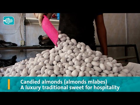 Candied almonds almonds mlabes A luxury traditional sweet for hospitality