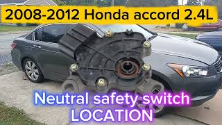 2008-2012(8th generation) Honda Accord 2.4L Neutral safety switch LOCATION