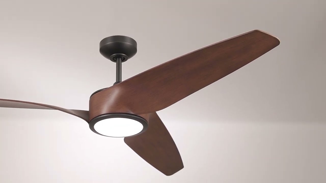 Video1 of 56" Casa Como Matte Back and Dark Walnut LED Modern Ceiling Fan