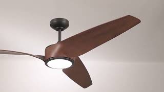 Watch A Video About the Casa Como Matte Back and Dark Walnut LED Modern Ceiling Fan