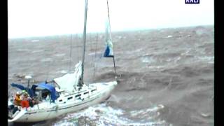 preview picture of video 'Harwich & Aldeburgh lifeboats launched in force 9 gales to rescue yacht'