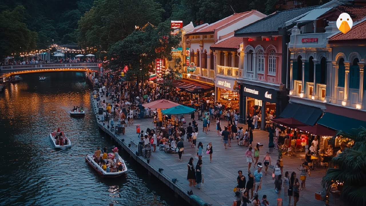 Take a walking tour of Clarke Quay.