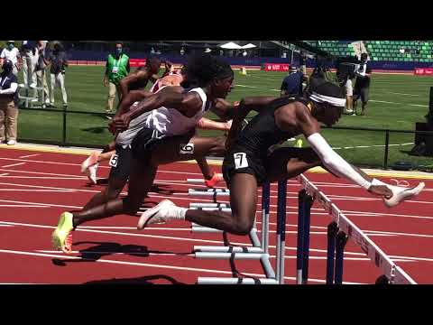 110 Hurdles, 1st Round Heat 4: 2021 U.S. Olympic Track and Field Trials (McConico, Eaton, Brown)