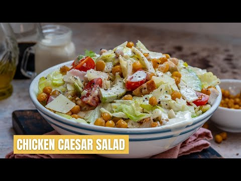 Healthy Chicken Caesar Salad With Crispy Chickpeas - How to make Caesar salad