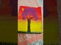 Sunset Purple Tree painting | Dream Art #acrylics #sunset #purple #flowers #tree #beautiful #shorts