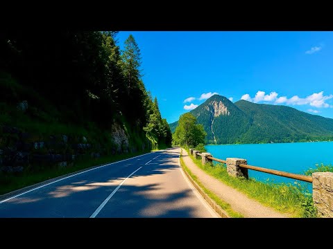 Relaxing Scenic Drive in Bavaria, Germany 🇩🇪 | Walchensee to Augsburg | 4K Natural Sounds for Sleep