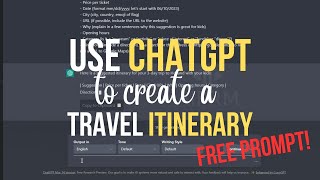 Creating a Travel Plan with ChatGPT: A Step-by-Step Guide