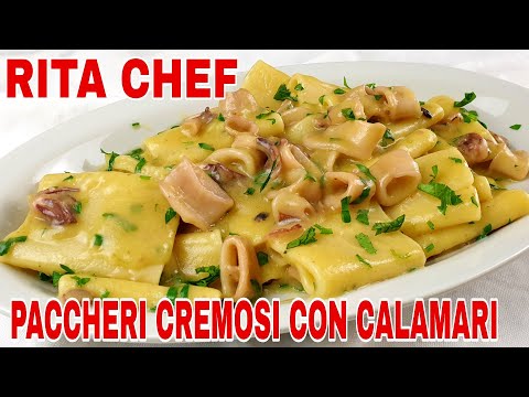 PACCHERI CREMOSI CON CALAMARI🎄RITA CHEF | Perfetti per la Vigilia.