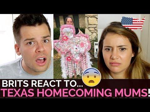 イギリス人がテキサスのホームカミングママに反応！？ (Brits React to Texas Homecoming Mums! )