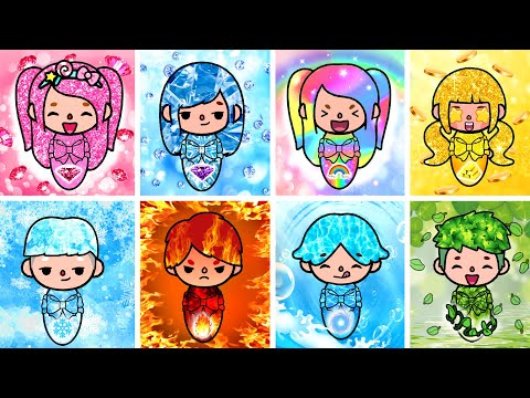 Golden, Rainbow and Diamond Girl Was Adopted By Elements Family | Toca Life Story | Toca Boca