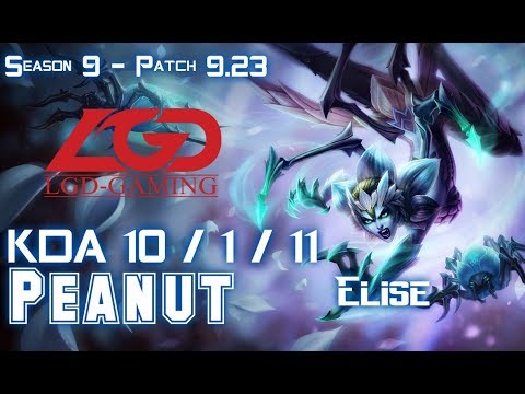 LGD Peanut ELISE vs LEE SIN Jungle - Patch 9.23 KR Ranked
