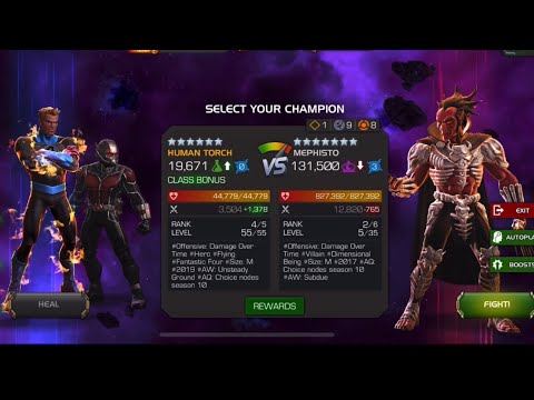 Human Torch beats 8.3.2 Mephisto Boss like a he was a usual Path Defender