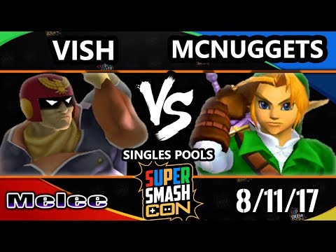 Smash Con 2017 SSBM - Vish (Captain Falcon) Vs. McNuggets (Link) Smash Melee Pools