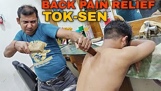 Thailand Special Tok-Sen massage therapy By Indian barber | Body pain Relief | ASMR