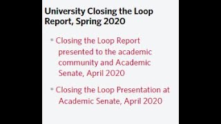 Cal State East Bay Closing the Loop University Summary Report, Spring 2020