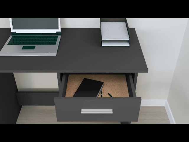 Video Teaser für 800551 vidaXL Desk Grey 100x50x76 cm Engineered Wood