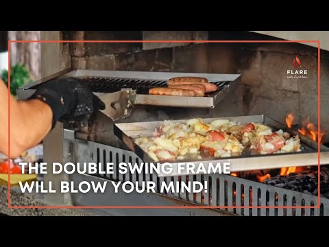 How to Cook on a Flare Outdoor Fireplace Using Double Swing Frames