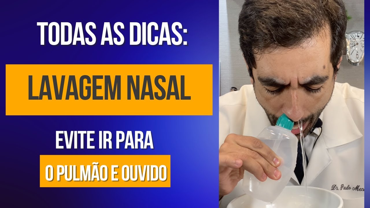 Como lavar o nariz com soro para desentupir sem cair no ouvido e ir para o pulmão. LAVAGEM NASAL