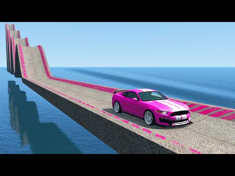 Impossible Growing Wave Bridge Crossing Cars Vs Deep Water - BeamNG.Drive