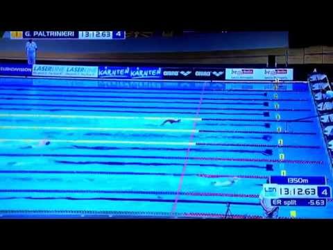 Berlin 2014 swimming final 1500m freestyle - men amazing Gregorio Paltrinieri
