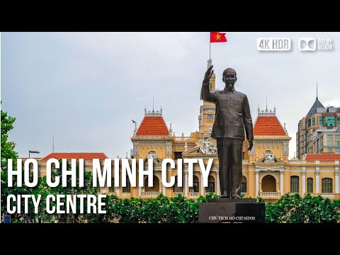 Cidade de Ho Chi Minh - Centro (Distrito 1) - 🇻🇳 Vietnã [4K HDR] Passeio a pé