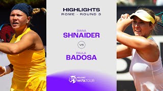 Теннис Paula Badosa vs. Diana Shnaider | 2024 Rome Round 3 | WTA Match Highlights