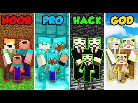 Sub - Minecraft NOOB vs. PRO vs. HACKER vs GOD: FAMILY LIFE in Minecraft! (Animation)