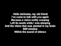 HELLO DARKNESS MY OLD FRIEND LYRICS VERSION 2017