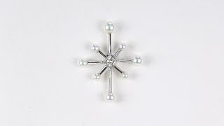 Pt950 ダイヤモンド・アコヤ無調色ベビーパール タックブローチ