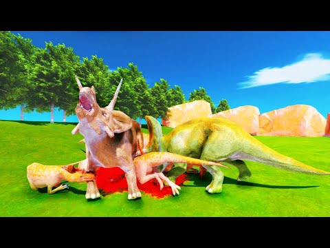 Old Cryolophosaurus vs Old herivorous dinosaurs - Animal Revolt Battle Simulator