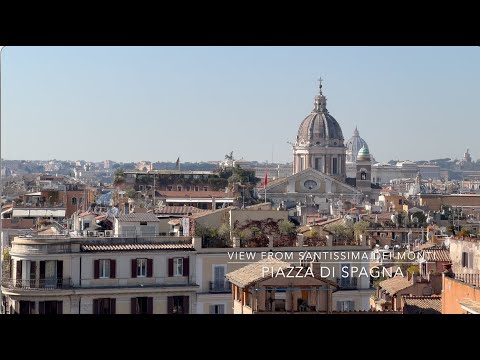 Roma, Itália - Vista da Piazza di Spagna da igreja da Santissima Trinità dei Monti