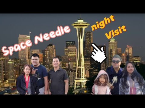 Space needle tower in Seattle Washington at night