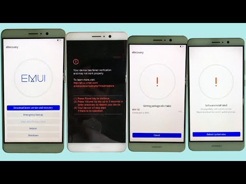 Huawei stuck eRecovery Wipe data/factory reset not show. Your device has failed verifiction