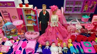 8 Minutes Satisfying with Unboxing Barbie Princess Wardrobe & Wedding Collection Toys Review | ASMR
