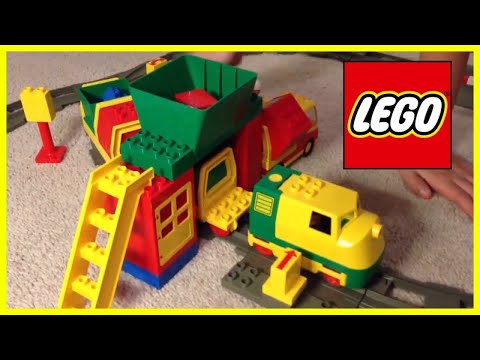 YouTube thumbnail: LEGO DUPLO 2933 Freight Train set from 2000 with motor vintage toy