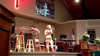Courtney Mayhew singing "ain't easy ".  By Rachel Farley